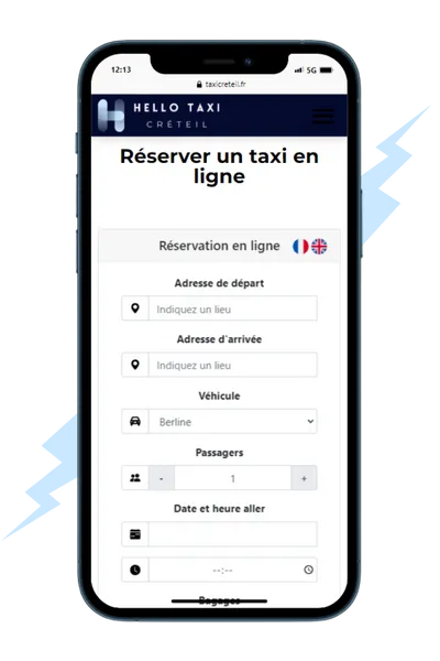 smartphone reservation en ligne taxi creteil